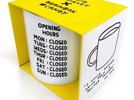 David Shrigley Opening Hours Mug Sale