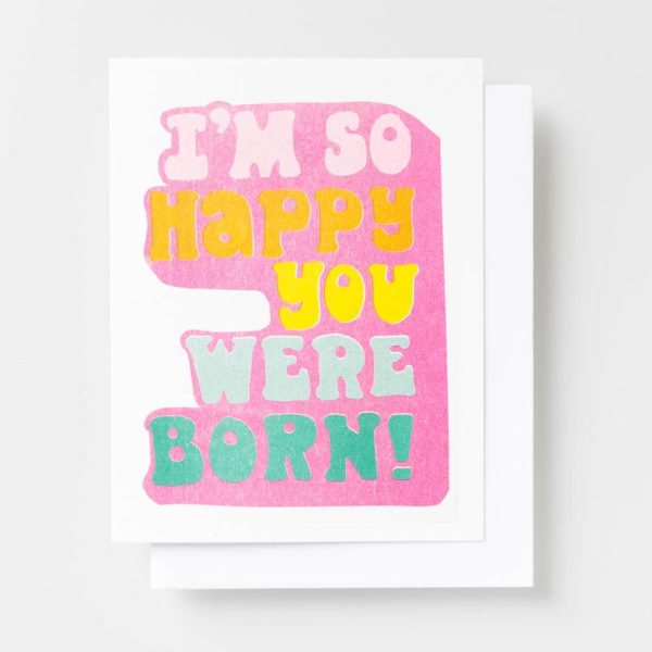 Yellow Owl Workshop So Happy You Were Born Riso Card For Cheap