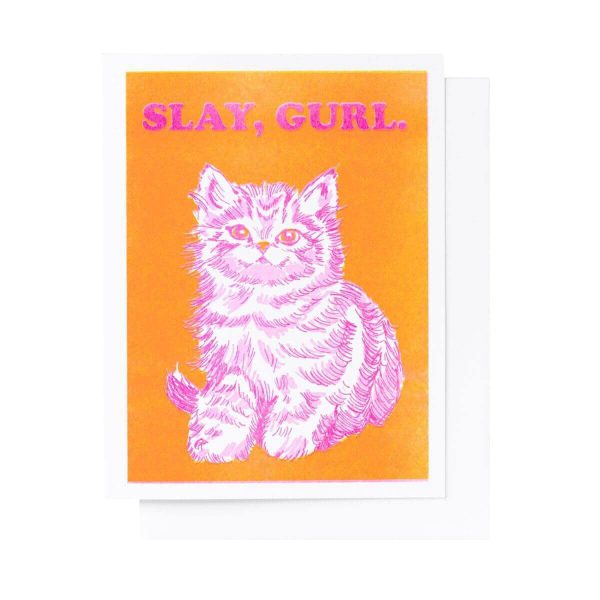 Yellow Owl Workshop - Slay Gurl Risograph Card Online Sale