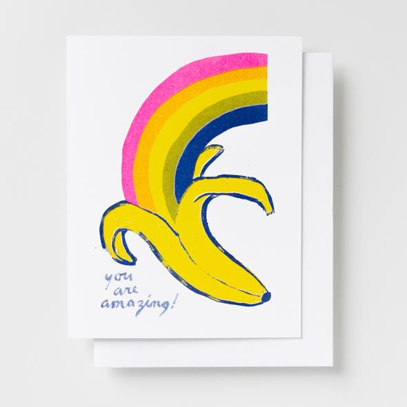 Yellow Owl Workshop Banana Rainbow Riso Card Supply