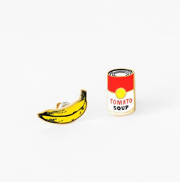 Yellow Owl Workshop Pop Art Soup & Banana Earrings For Sale