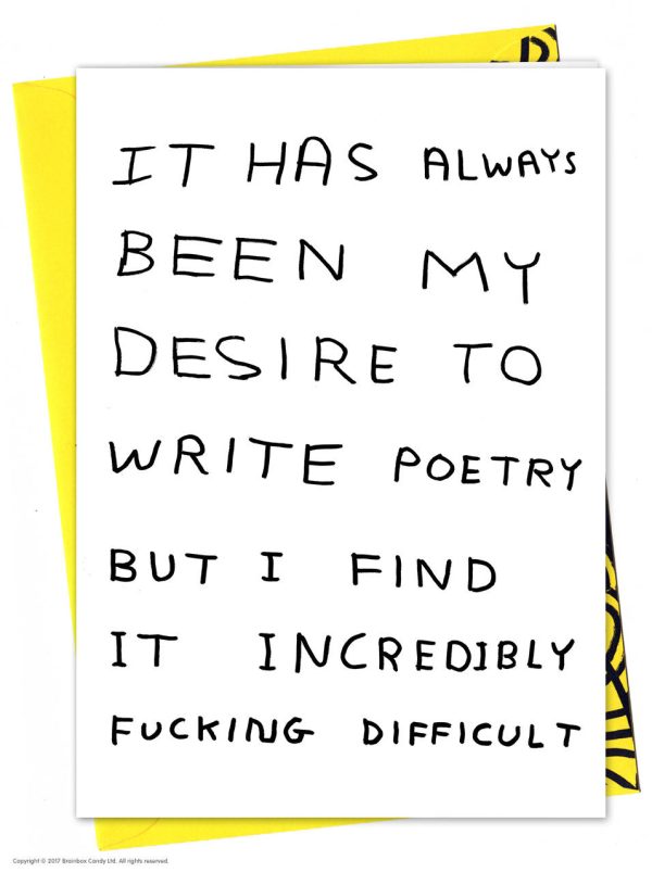 David Shrigley Write Poetry Greetings Card Online Sale