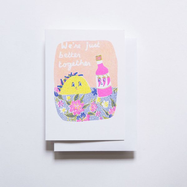 Yellow Owl Risograph Card - Better Together Taco Fashion