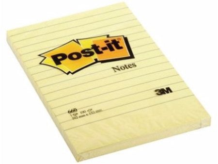 Post-It Notes Feint-Ruled Pads 102x152mm Yellow Hot on Sale