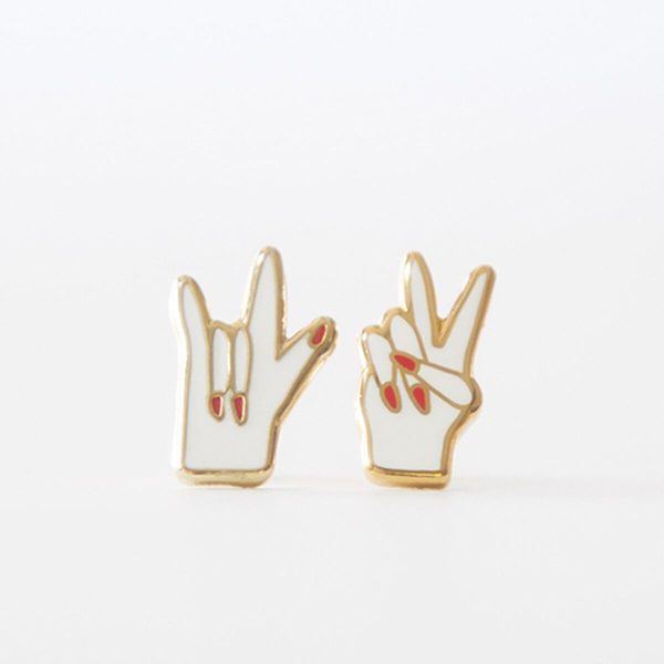 Yellow Owl Workshop Peace & Love Earrings Online now