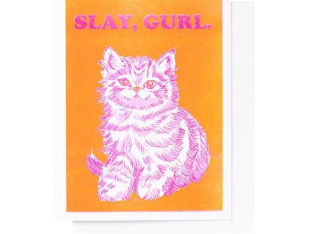 Yellow Owl Workshop - Slay Gurl Risograph Card Online Sale