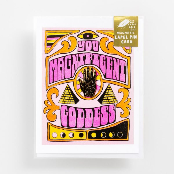 Yellow Owl Workshop - You Magnificent Goddess Mystic Hand Magnetic Label Pin Card Online