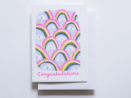 Yellow Owl Risograph Card - Congratulations Clouds Online now