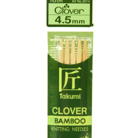 Clover Takumi Bamboo Knitting Needles - 4.5mm - 5pk For Sale