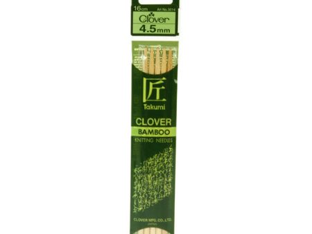 Clover Takumi Bamboo Knitting Needles - 4.5mm - 5pk For Sale