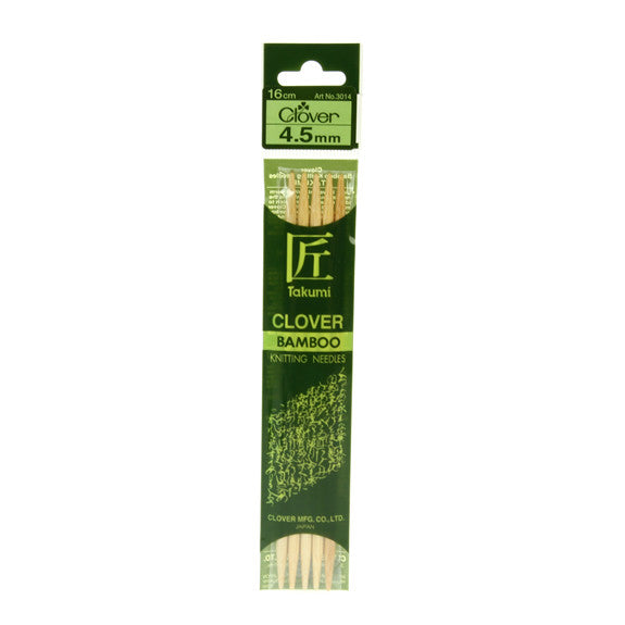 Clover Takumi Bamboo Knitting Needles - 4.5mm - 5pk For Sale