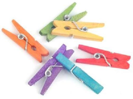 Coloured Mini Pegs 25mm 50 Pk Discount